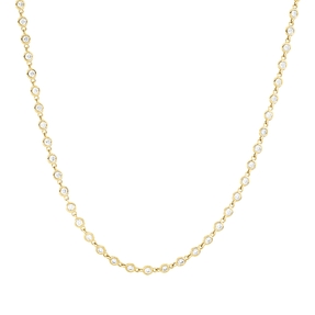 Collier aus 750 Gold Gelbgold 92 Brillanten 1,63ct TW-VSI/SI L:45,7cm