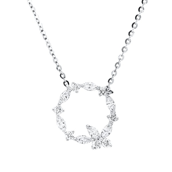 Collier aus 750 Weißgold 14 Brillanten 0.36ct