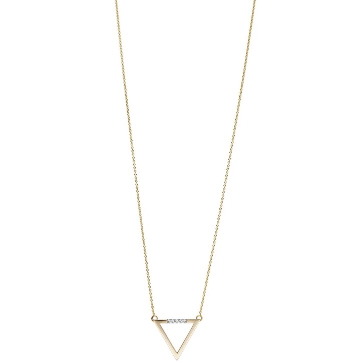 Collier Dreieck 585 Gelbgold mit 4 Diamanten 40-42cm