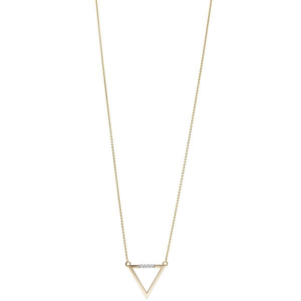 Collier Dreieck 585 Gelbgold mit 4 Diamanten 40-42cm