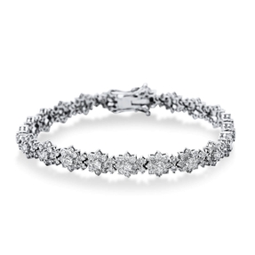 Armband aus 750 Gold Weißgold 228 Diamanten 7,86ct TW-SI L:18,4cm