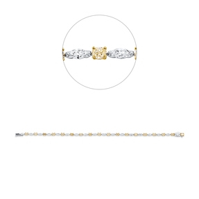 Armband aus 750 Gold gelb/weiß 36 Diamanten 4,46ct B:3mm L:17,8cm