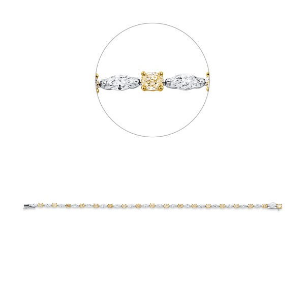 Armband aus 750 Gold gelb weiß 36 Diamanten 4.46ct
