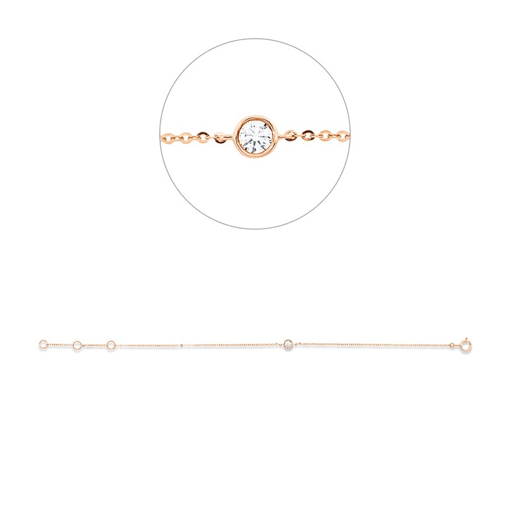 Armband aus 750 Rotgold 1 Brillant 0.1ct