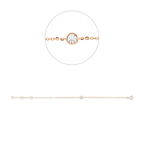 Armband aus 750 Rotgold 1 Brillant 0.1ct