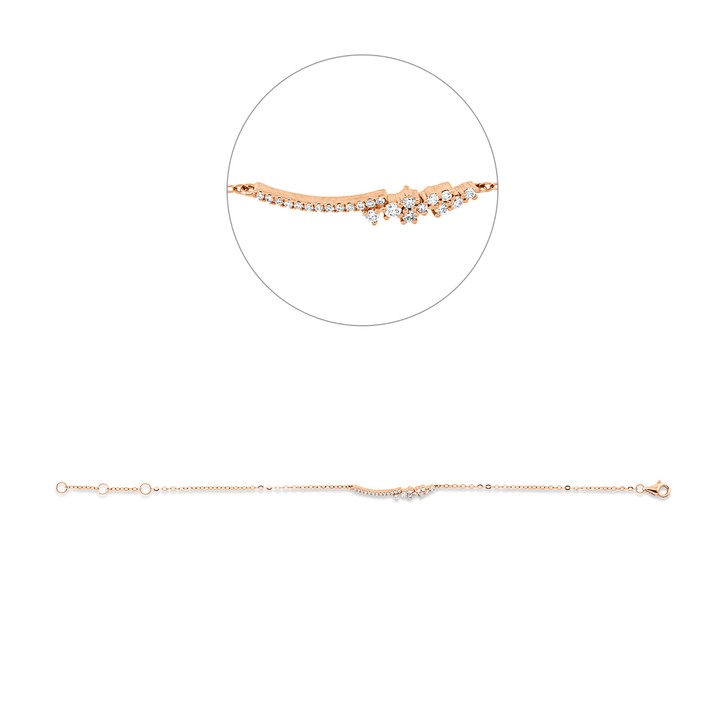 Armband aus 750 Rotgold 23 Brillanten 0.18ct