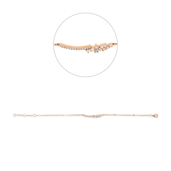 Armband aus 750 Rotgold 23 Brillanten 0.18ct