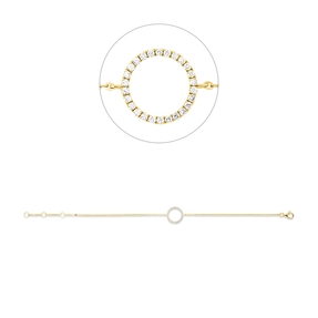 Armband aus 750 Gold Gelbgold 26 Brillanten 0,14ct TW-SI B:10,9mm L:17,8cm