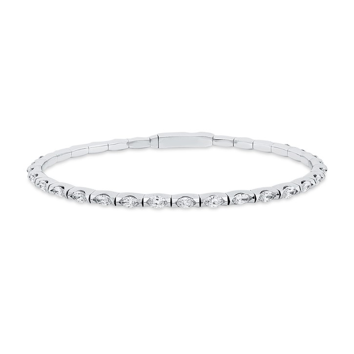 Armreif aus 585 Weißgold 30 Diamanten 2.81ct