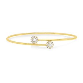 Armreif aus 750 Gold Gelbgold 18 Diamanten 0,41ct TW-SI 46x56mm