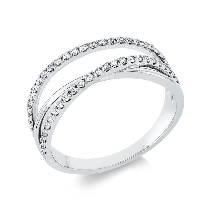 Ring aus 750 Weißgold 50 Brillanten 0.25ct