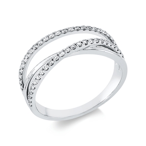 Ring aus 750 Gold Weißgold 50 Brillanten 0,25ct TW-SI H:6,7mm