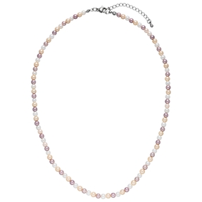 Halskette Collier aus Muschelkernperlen Ø 4mm Pastelltöne mehrfarbig 45-50cm