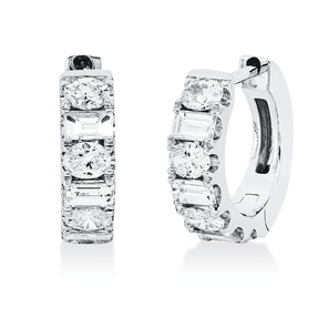 Creolen aus 750 Weißgold 14 Diamanten Fanatsy-Schliff 0,77ct TW-SI 11,7x3,3mm