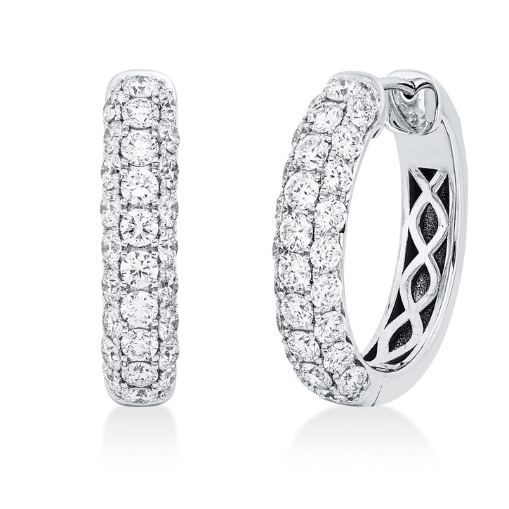 Creolen aus 750 Weißgold 56 Brillanten 2.03ct