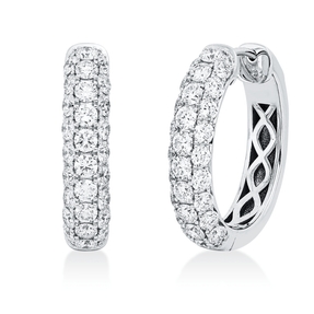 Creolen aus 750 Gold Weißgold 56 Diamanten 2,03ct TW-SI 20x4,4mm