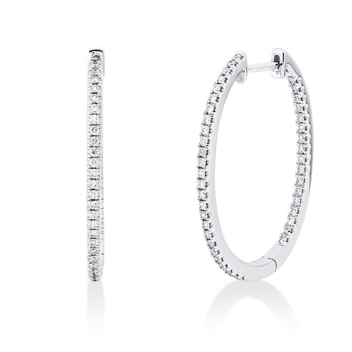 Creolen aus 750 Weißgold 86 Brillanten 0.57ct