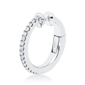 Creolen Ohrmanschette aus 750 Weißgold 16 Diamanten 0,12ct TW-VSI 14,4x1,6mm