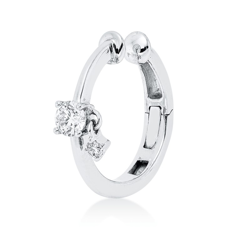 Creolen aus 750 Weißgold 2 Brillanten 0.13ct