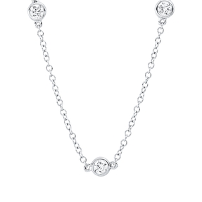 Collier aus 750 Gold Weißgold 10 Brillanten 0,92ct TW-SI L:45,7cm