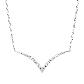 Collier aus 750 Gold Weißgold 26 Brillanten 0,15ct TW-PI L:40,6cm