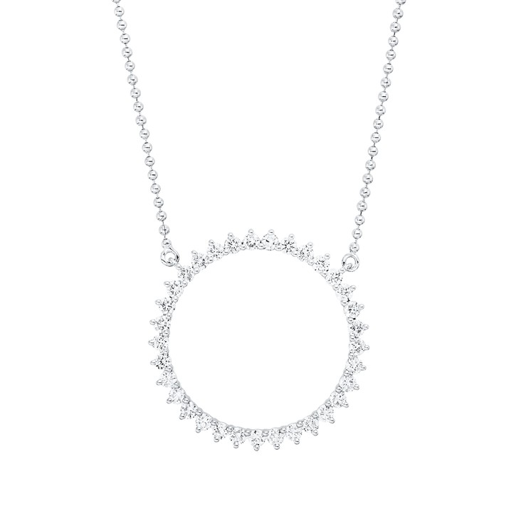 Collier Kreis aus 750 Weißgold 33 Brillanten 0.54ct