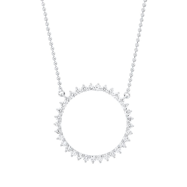 Collier Kreis aus 750 Weißgold 33 Brillanten 0.54ct