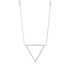 Collier Dreieck aus 750 Weißgold 58 Brillanten 0,25ct TW-SI L:43,2cm