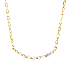 Collier aus 750 Gold Gelbgold 9 Diamanten 0,13ct TW-PI L:45,7cm