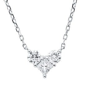 Collier aus 750 Gold Weißgold 3 Diamanten 0,29ct L:45,7cm