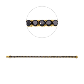 Armband aus 750 Gold Gelbgold 45 Brillanten 10,2ct schwarz L:18,5cm