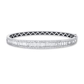 Armreif aus 750 Gold Weißgold 161 Diamanten 4,29ct TW-SI 55,6x66,2mm