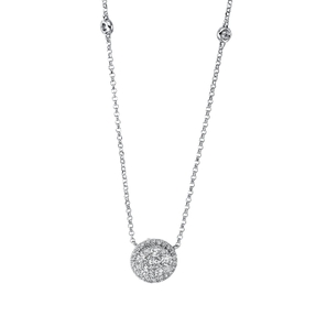 Collier aus 585 Gold Weißgold 35 Diamanten 0,4ct TW-SI L:43,2cm