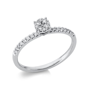 Ring aus 585 Gold Weißgold 37 Diamanten 0,25ct TW-SI B:4,4mm