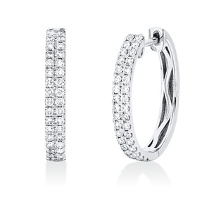 Pavé Creolen aus 750 Weißgold 68 Brillanten 0,61ct TW-SI 19,6x2,9mm