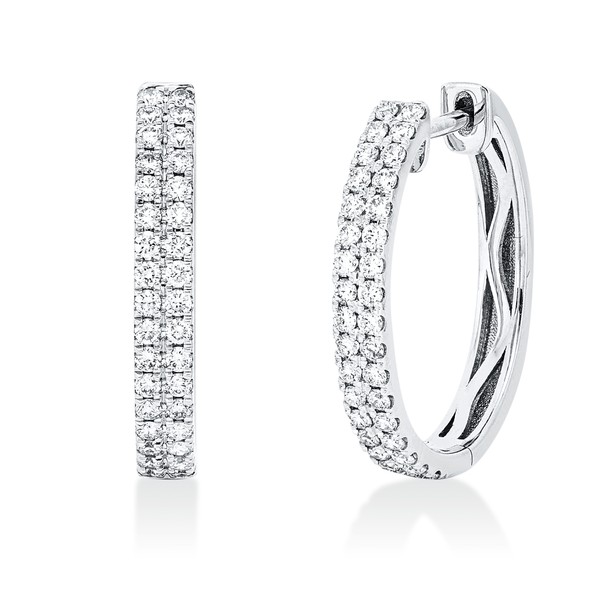 Pavé Creolen aus 750 Weißgold 68 Brillanten 0.61ct