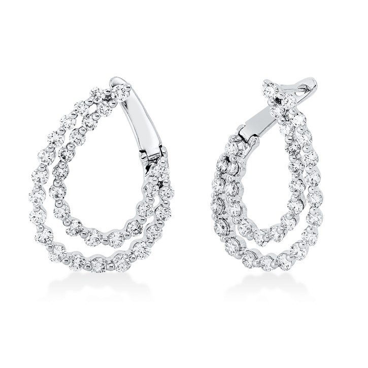 Creolen aus 750 Weißgold 64 Brillanten 1.87ct