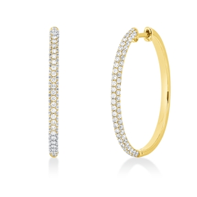 Creolen aus 750 Gold Gelbgold 164 Brillanten 1,17ct TW-SI 29,6x2,3mm