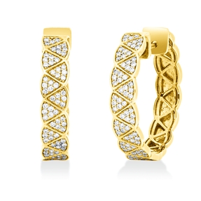 Pavé Creolen aus 750 Gold Gelbgold 160 Brillanten 0,59ct TW-SI 23,5x5,2mm Pavé Creolen aus 750 Gold Gelbgold 160 Brillanten 0,59ct TW-SI 23,5x5,2mm