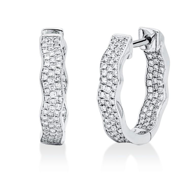 Creolen aus 750 Weißgold 198 Brillanten 0.53ct