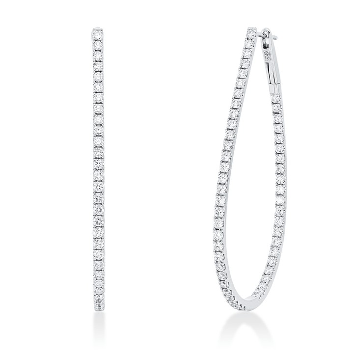 Creolen aus 750 Weißgold 108 Brillanten 2.35ct