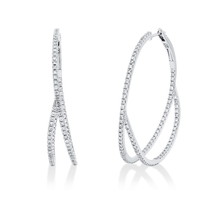 Creolen aus 750 Weißgold 212 Brillanten 1.62ct