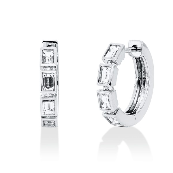 Creolen aus 750 Weißgold 8 Diamanten 0.55ct