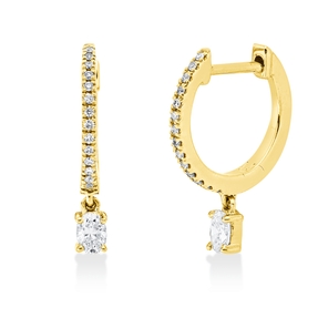 Creolen aus 750 Gelbgold 30 Diamanten Fanatsy-Schliff 0,2ct I-VSI/SI 14,8x2,3mm