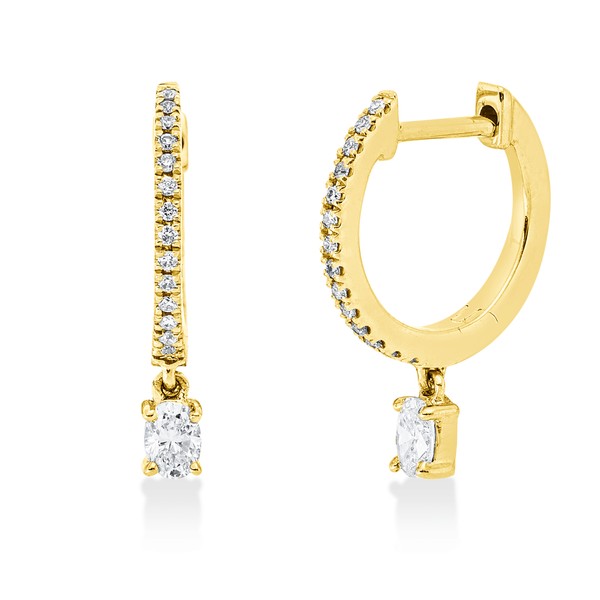 Creolen aus 750 Gelbgold 30 Diamanten 0.2ct