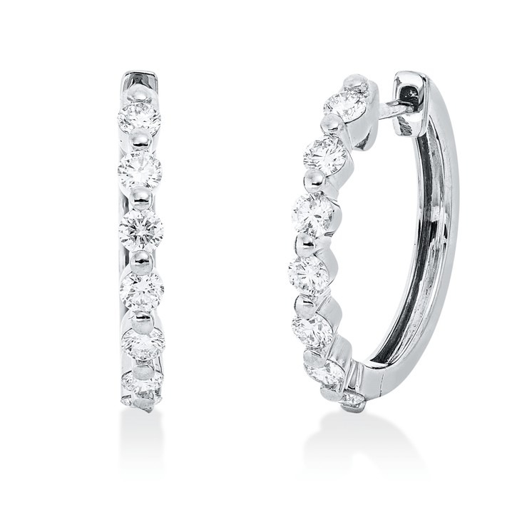 Creolen aus 750 Weißgold 14 Brillanten 0.6ct