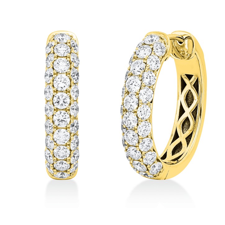 Creolen aus 750 Gelbgold 56 Brillanten 2.06ct