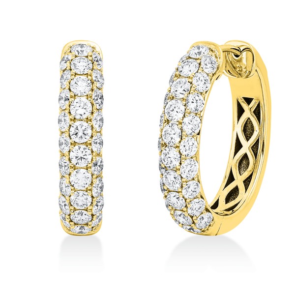 Creolen aus 750 Gelbgold 56 Brillanten 2.06ct