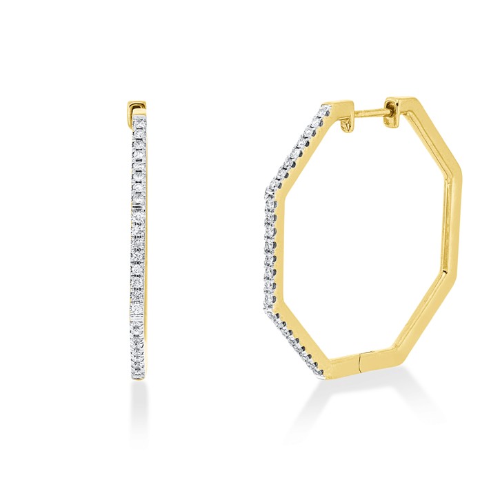 Creolen aus 750 Gold gelb weiß 48 Brillanten 0.39ct