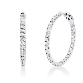 Creolen aus 750 Gold Weißgold 60 Brillanten 1,66ct F-VSI/SI Ø25mm